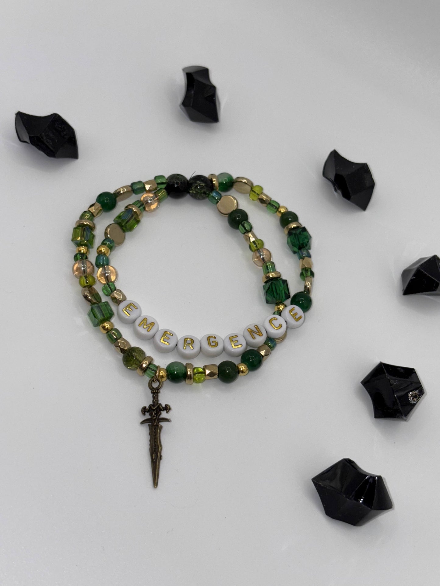 "Emergence" Double-Strand Bracelet – Sleep Token-Inspired with Sword Charm