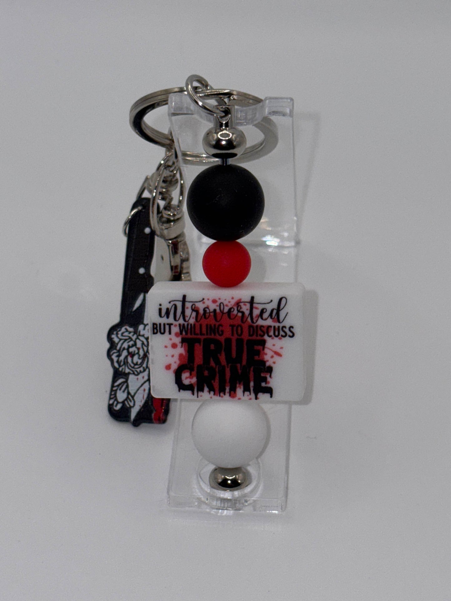 True Crime Keychain - Hand Beaded
