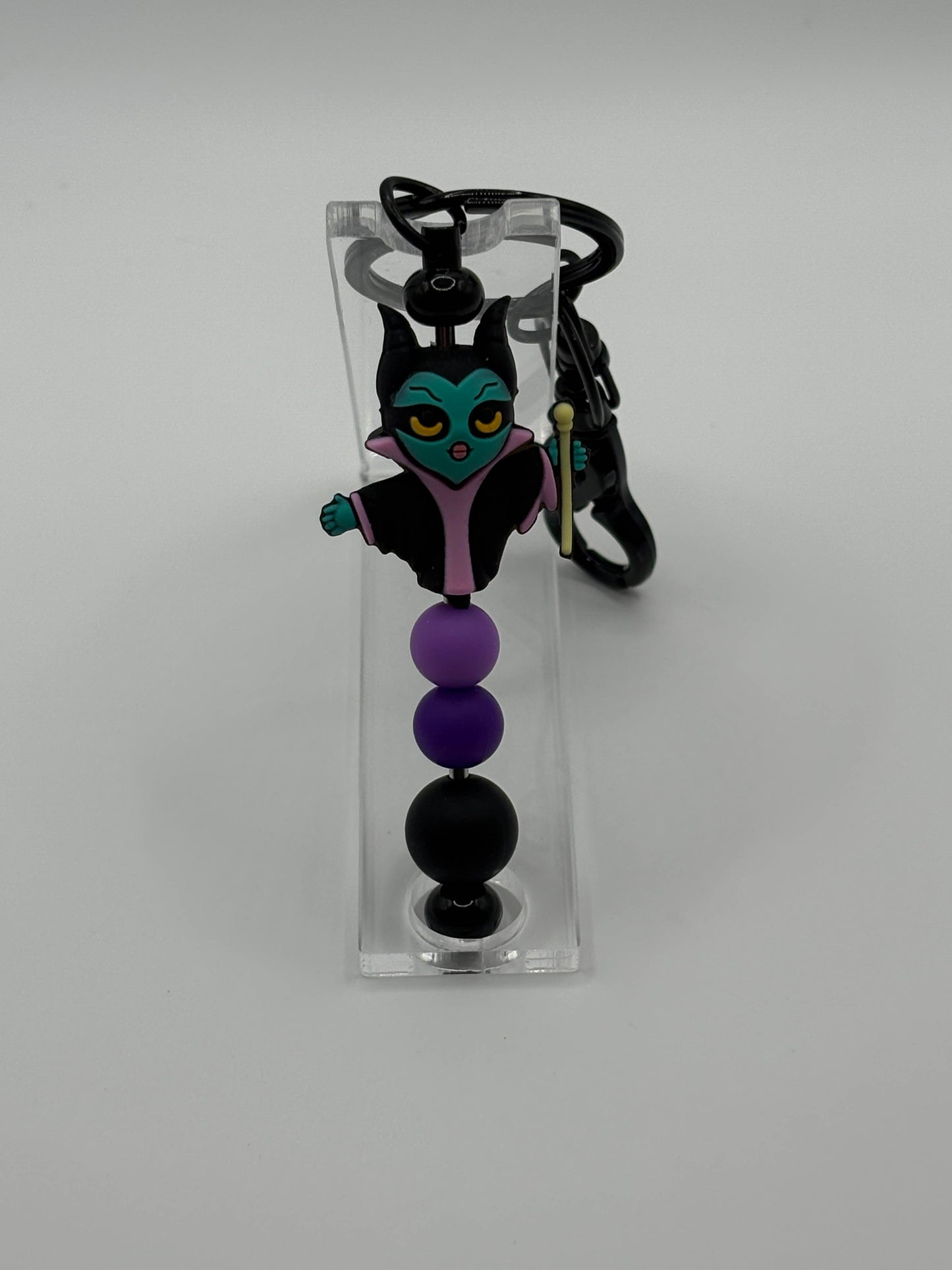 "Malificent" Beaded Keychain