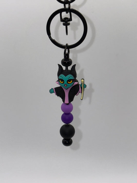 "Malificent" Beaded Keychain
