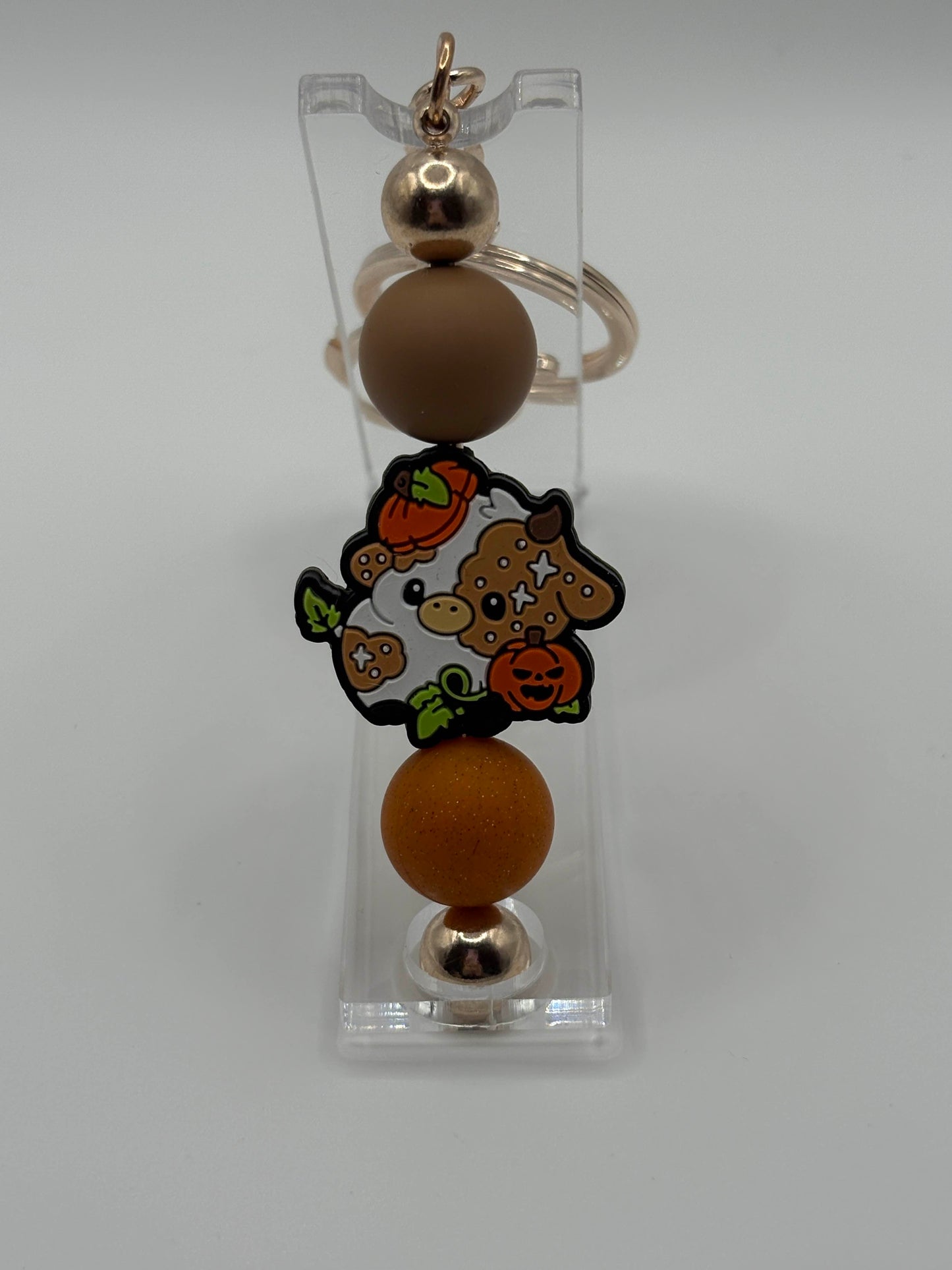 Highland Cow Pumpkin Keychain