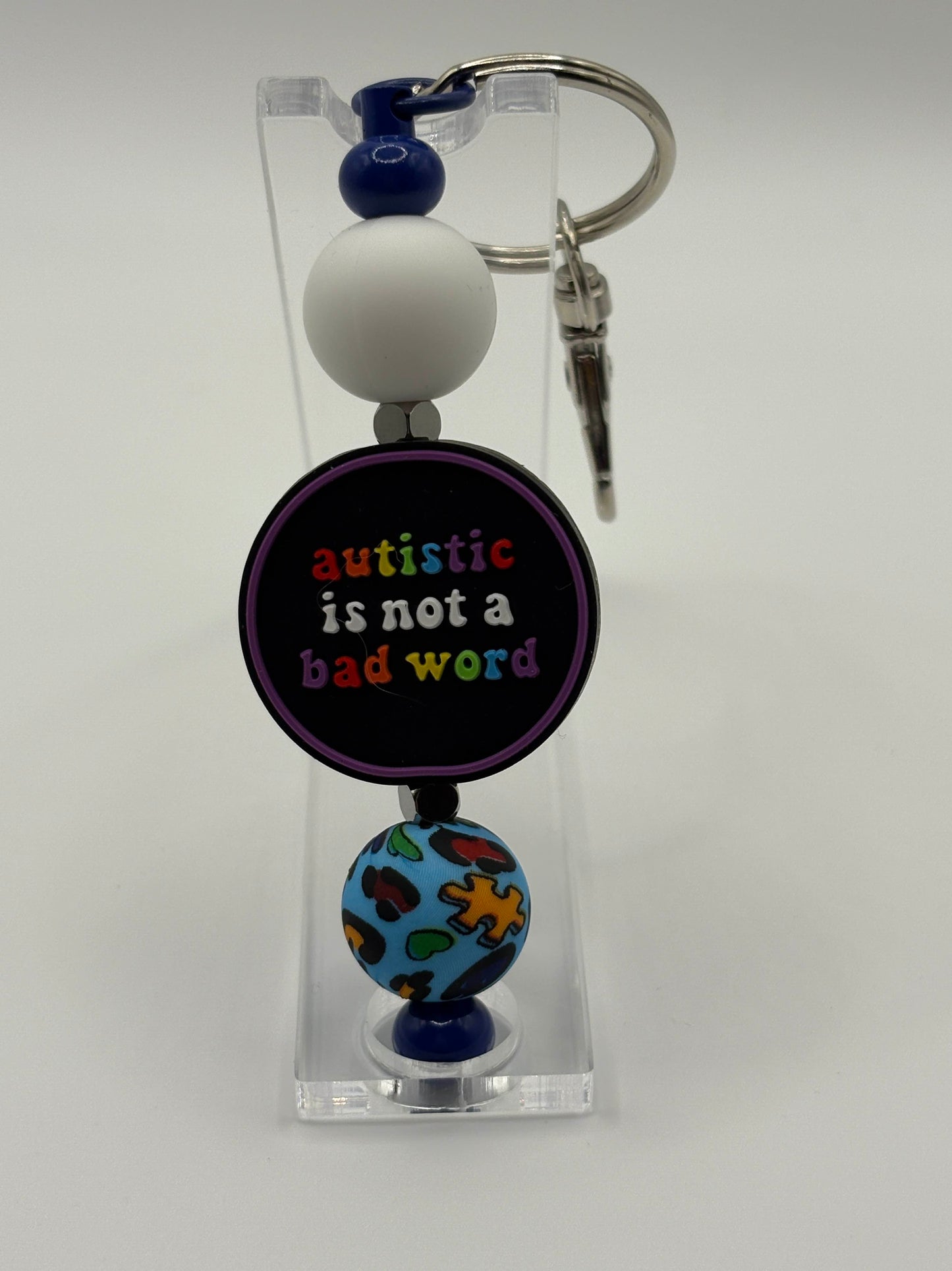 Autism Awareness Keychain – “Autistic is Not a Bad Word”