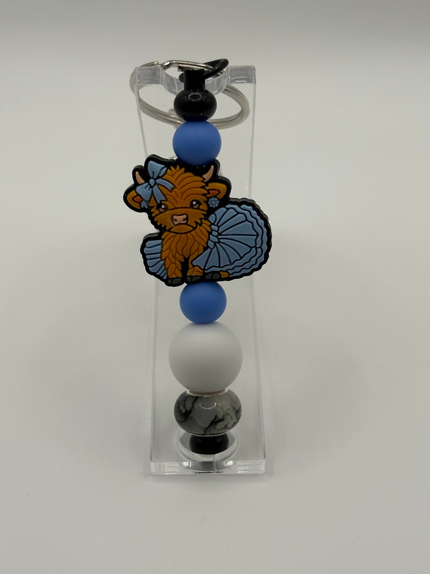 Highland Cow in Blue Tutu Keychain – Moo-d for Twirls & Cuteness