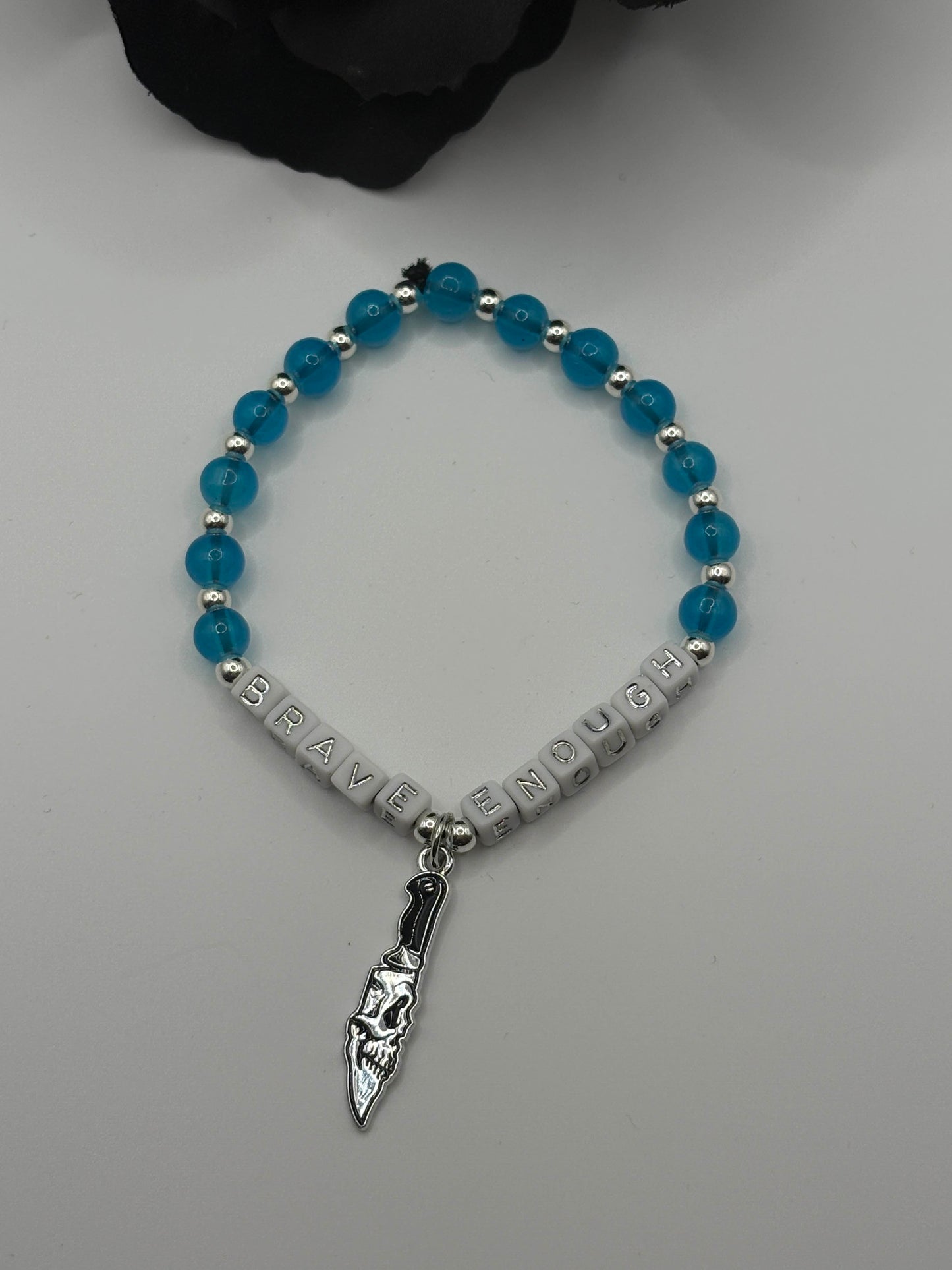 Booktok "Brave Enough" Bracelet- Blue