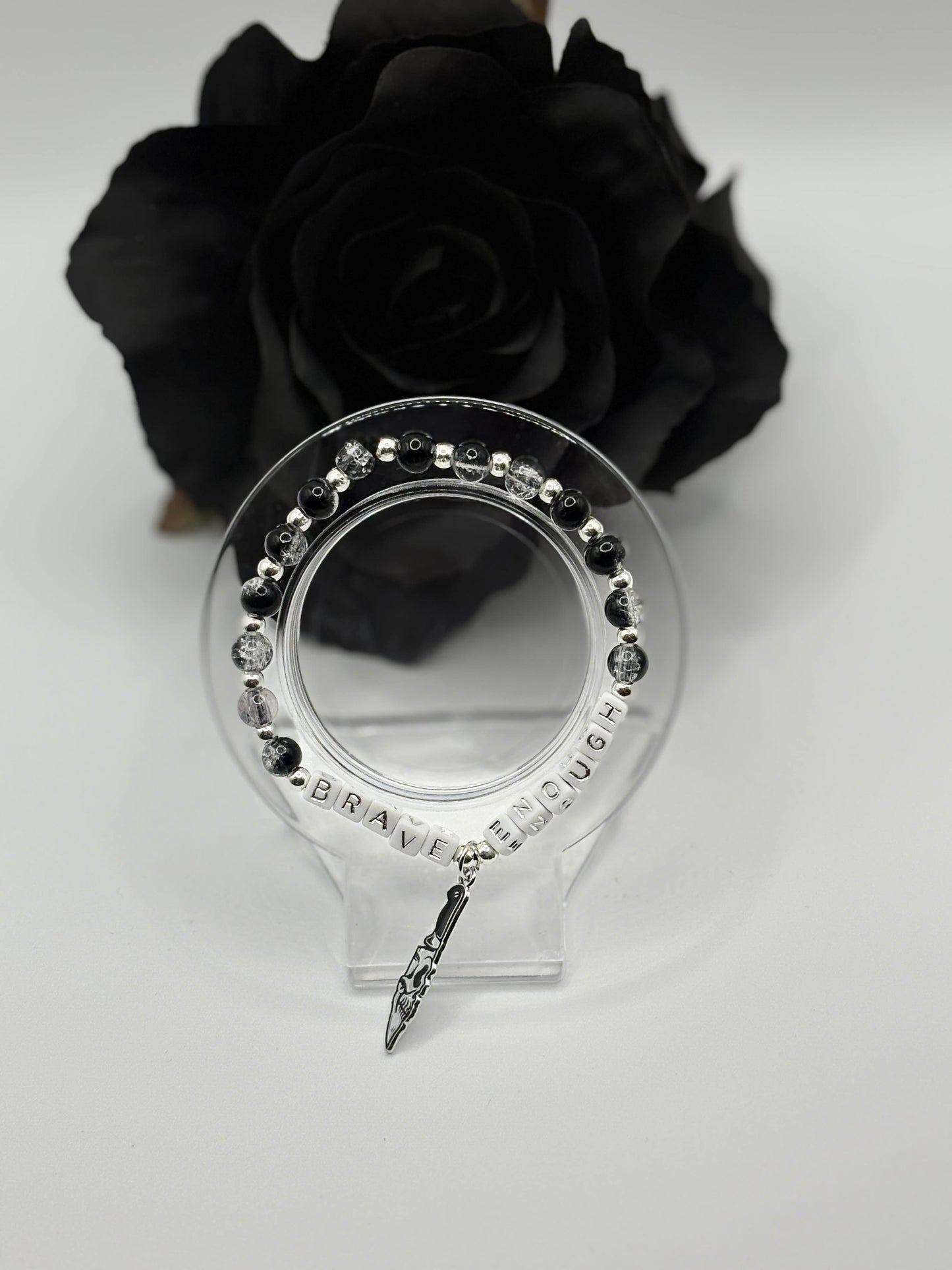 Booktok "Brave Enough" Bracelet- Black