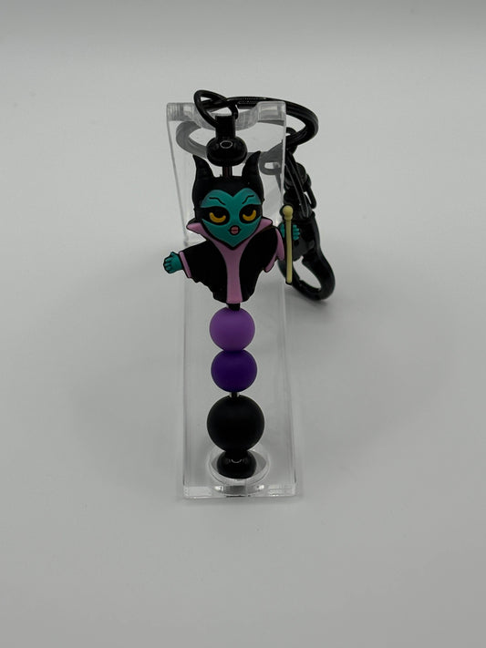 "Malificent" Beaded Keychain