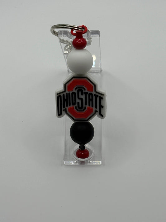 Ohio State Beaded Keychain