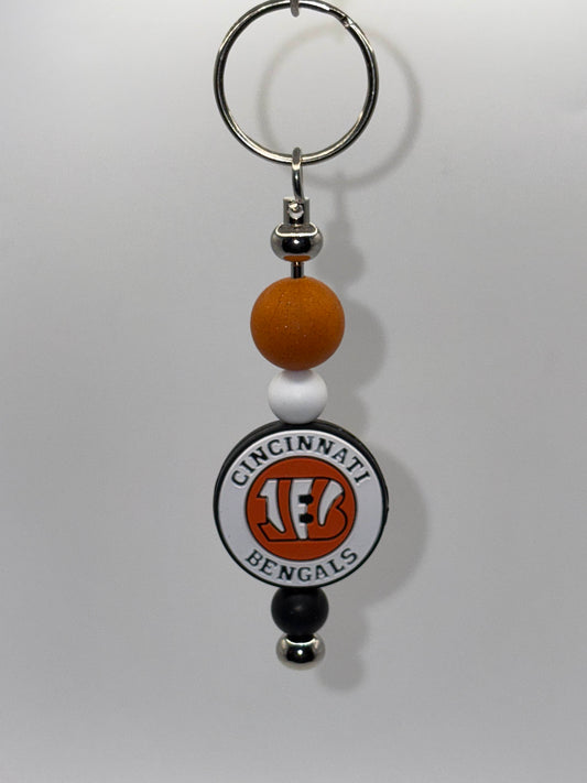 Cincinnati Bengals Beaded Keychain