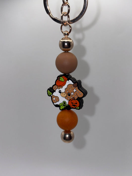 Highland Cow Pumpkin Keychain