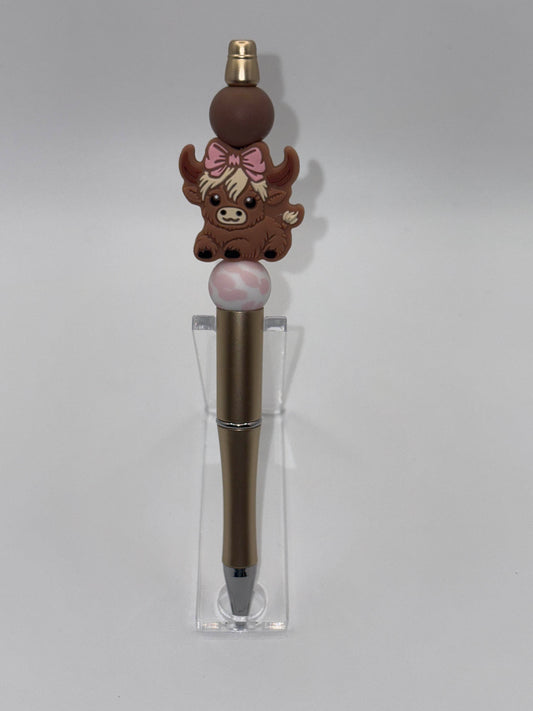 Baby Hiland Cow Beaded Pen