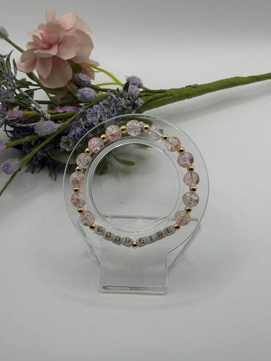 Booktok "Good Girl" Bracelet- Pink
