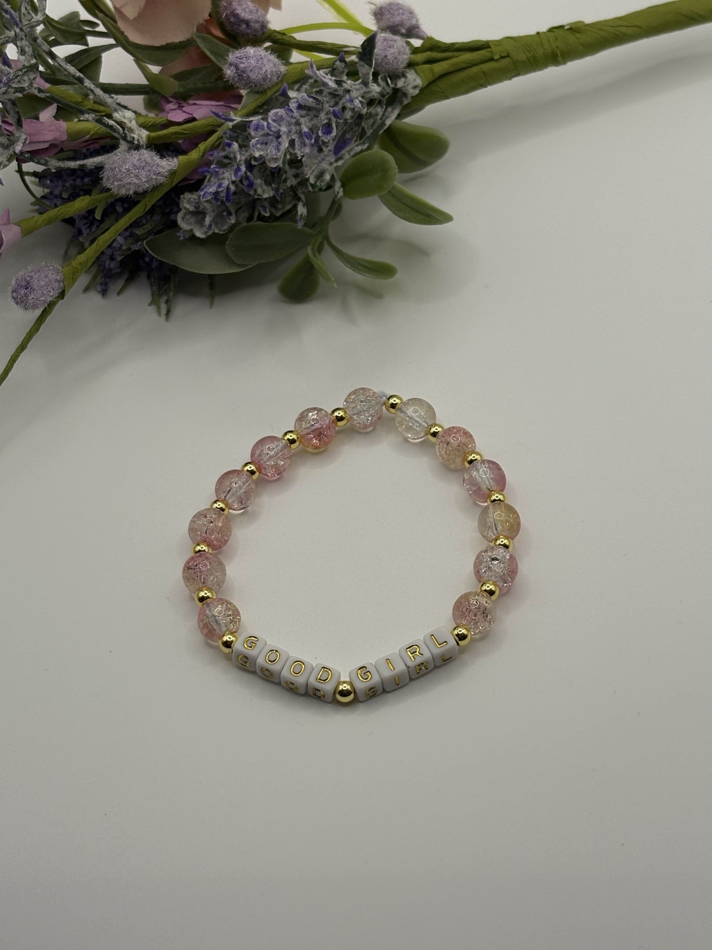 Booktok "Good Girl" Bracelet- Pink