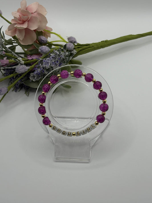 Booktok "Good Girl" Bracelet- Magenta