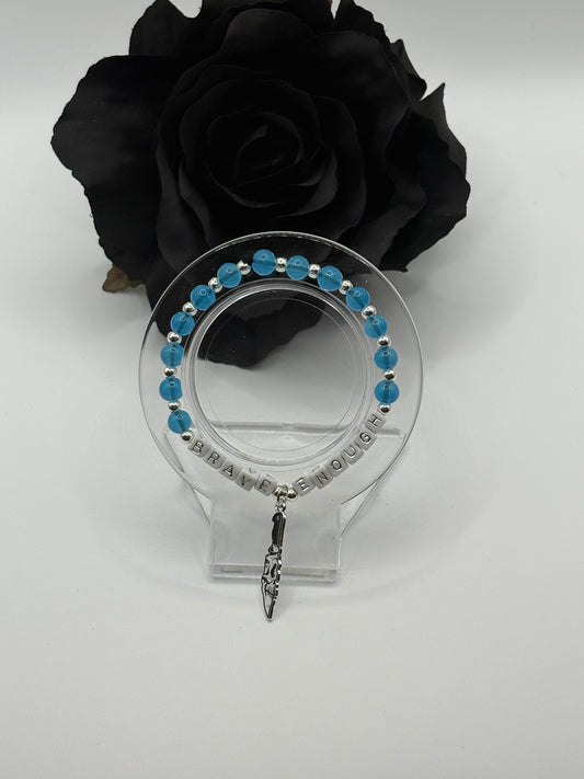 Booktok "Brave Enough" Bracelet- Blue