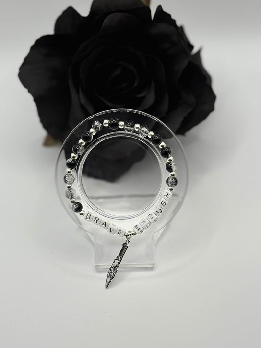 Booktok "Brave Enough" Bracelet- Black